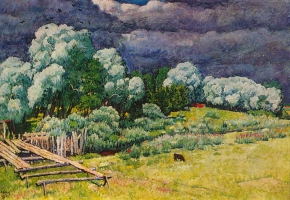 Машков Илья Иванович (1881-1944) , После грозы , 1922 год  , холст, масло , 54 х 78 см