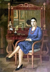 Машков Илья Иванович (1881-1944) , Портрет З. Д. Р. (Дама в синем) , 1927 год  , холст, масло