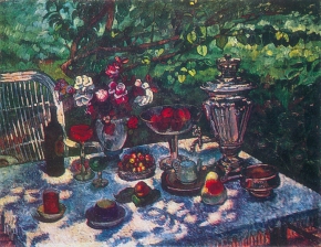 Машков Илья Иванович (1881-1944) , Неубранный стол , 1910-е  год  , холст, масло