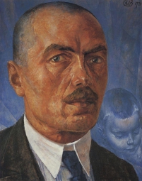 Петров-Водкин Кузьма Сергеевич (1878-1939)  , Автопортрет , Государственный Русский музей , 1927 год  , холст, масло , 47 x 37 см.