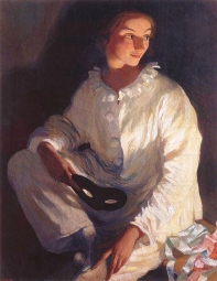 Серебрякова Зинаида Евгеньевна (1884-1967)  , Автопортрет. ( В костюме Пьеро) , Одесский художественный музей , 1911 год  , холст, масло , 71 x 58 см