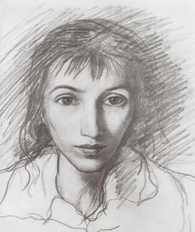 Серебрякова Зинаида Евгеньевна (1884-1967)  , Автопортрет , Частное собрание , 1900-е год  , бумага, графит , 27 x 23 см