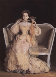 Сомов Константин Андреевич (1869-1939) , Дама в розовом , 1903 год  , Бумага, акварель, гуашь