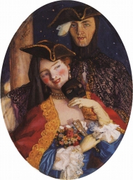 Сомов Константин Андреевич (1869-1939) , Две маски (Пара накануне карнавала) , 1930 год  , бумага, акварель
