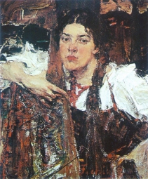 Фешин Николай Иванович (1881-1955) , Александра (в сарафане) , 1912 год  , холст, масло