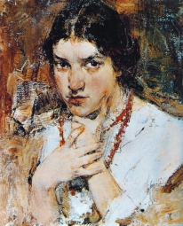 Фешин Николай Иванович (1881-1955) , Александра Белькович (А.Н.Ф.) , 1912 год  , холст, масло