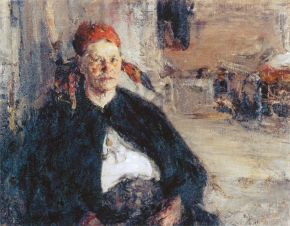 Фешин Николай Иванович (1881-1955) , Баба на сундуке , 1910 год  , холст, масло