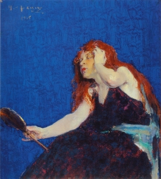 Фешин Николай Иванович (1881-1955) , Женщина с зеркалом , 1915 год  , холст, масло