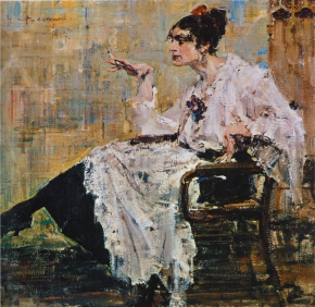 Фешин Николай Иванович (1881-1955) , Женщина с сигаретой , 1917 год  , холст, масло