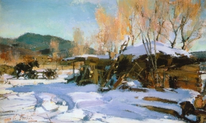 Фешин Николай Иванович (1881-1955) , Зимний пейзаж. Таос , 1933 год  , холст, масло