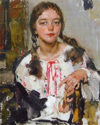 Фешин Николай Иванович (1881-1955) , Ия в крестьянской рубахе , 1933 год  , холст, масло
