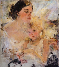 Фешин Николай Иванович (1881-1955) , Миссис Фешина с дочерью , 1922 год  , холст, масло