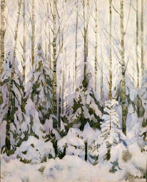Юон Константин Фёдорович (1875-1958) , Зима в лесу , 1935 год  , холст, масло