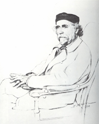Юон Константин Фёдорович (1875-1958) , Портрет Н.Д. Зелинского , 1923 год  , Бумага,  карандаш