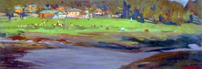 Юон Константин Фёдорович (1875-1958) , Летний пейзаж , холст, масло , 25 х 70 см