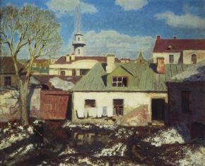 Крымов Николай Петрович (1884-1958)  , Задворки , Частное собрание , 1924 год  , холст, масло , 30 x 42 см.
