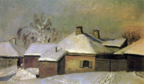 Крымов Николай Петрович (1884-1958)  , Зимой в провинции , Государственный Русский музей , 1933 год  , холст, масло , 43 x 74 см.