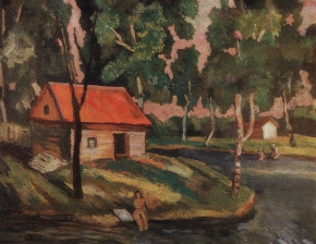 Крымов Николай Петрович (1884-1958)  , Летом на даче , Частное собрание , 1909 год  , холст, масло , 68 x 89 см.