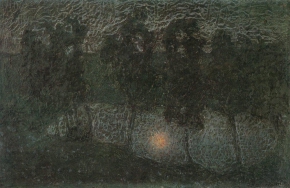 Крымов Николай Петрович (1884-1958)  , Лунная ночь , Частное собрание , 1905 год  , картон, масло , 36 x 54 см.