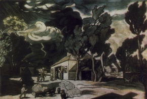 Крымов Николай Петрович (1884-1958)  , Пейзаж с грозой , Государственный Русский музей , 1908 год  , холст, масло , 67 x 99 см.