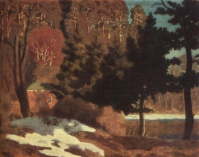 Крымов Николай Петрович (1884-1958)  , Первый снег , Частное собрание , 1917 год  , холст, масло , 67 x 73 см.