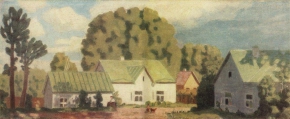 Крымов Николай Петрович (1884-1958)  , После грозы , Частное собрание , 1915 год  , холст, масло , 18 x 44 см.