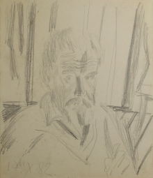 Андронов Николай Иванович (1929-1998) , Автопортрет , Частное собрание , 1982 год  , бумага, гр. карандаш , 37 × 32 см