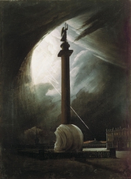 Раев Василий Егорович (1808-1871) , Александровская колонна во время грозы , Государственный Русский музей , 1834 год  , холст, масло , 65 x 47 см