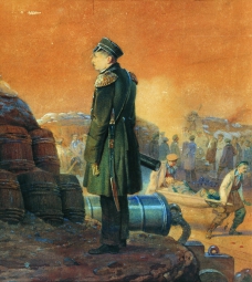 Тимм Василий Фёдорович (1820-1895) , Адмирал П. С. Нахимов на бастионе , холст, масло