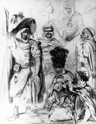 Тимм Василий Фёдорович (1820-1895) , Алжирские воины , 1840-е год  , бумага, гр. карандаш, уголь
