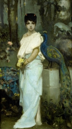 Котарбинский Василий Александрович (1849-1921) , Молодая дама с павлином , холст, масло
