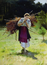 Пимоненко Николай Корнильевич (1862-1912) , Из лесу , Государственная Третьяковская галерея , 1900 год  , холст, масло