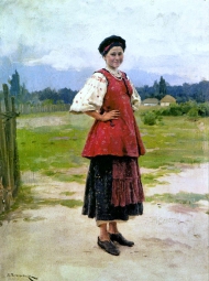 Пимоненко Николай Корнильевич (1862-1912) , Молодица , Национальный художественный музей Украины  , 1890-е год  , холст, масло , 51 x 40 см
