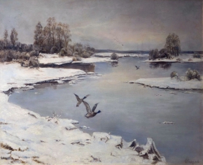 Ендогуров Иван Иванович (1861-1898) , Первый снег , Частное собрание , 1880-е год  , холст, масло