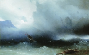 Айвазовский Иван Константинович (1817-1900) , Ураган на море , Национальная галерея Армении  , 1850 год  , холст, масло , 120 x 190 см