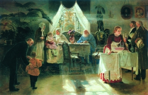 Корзухин Алексей Иванович (1835-1894) , Бабушкин праздник , 1893 год  , холст, масло