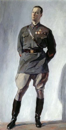 Корин Павел Дмитриевич (1892-1967) , Портрет летчика М. М. Громова , Самарский художественный музей  , 1930-е год  , холст, масло , 216 x 110 см