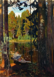 Рылов Аркадий Александрович (1870-1939) , Тихое озеро , Государственная Третьяковская галерея , 1908 год  , холст, масло , 142 x 106 см