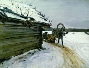 Серов Валентин Александрович (1865-1911) , Зимой , Государственный Русский музей , 1898 год  , Холст, пастель, гуашь , 51 x 68 см