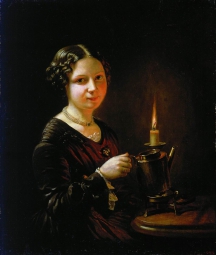 Тропинин Василий Андреевич (1776-1857) , Девушка со свечой , Государственный Русский музей , холст, масло , 56 х 47 см