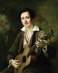 Тропинин Василий Андреевич (1776-1857) , Гитарист , Государственный Русский музей , 1839 год  , холст, масло , 86,5 х 69 см
