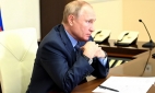 Президент России В.В. Путин  проводит видеосовещание с членами Правительства РФ 21 июля 2021 года